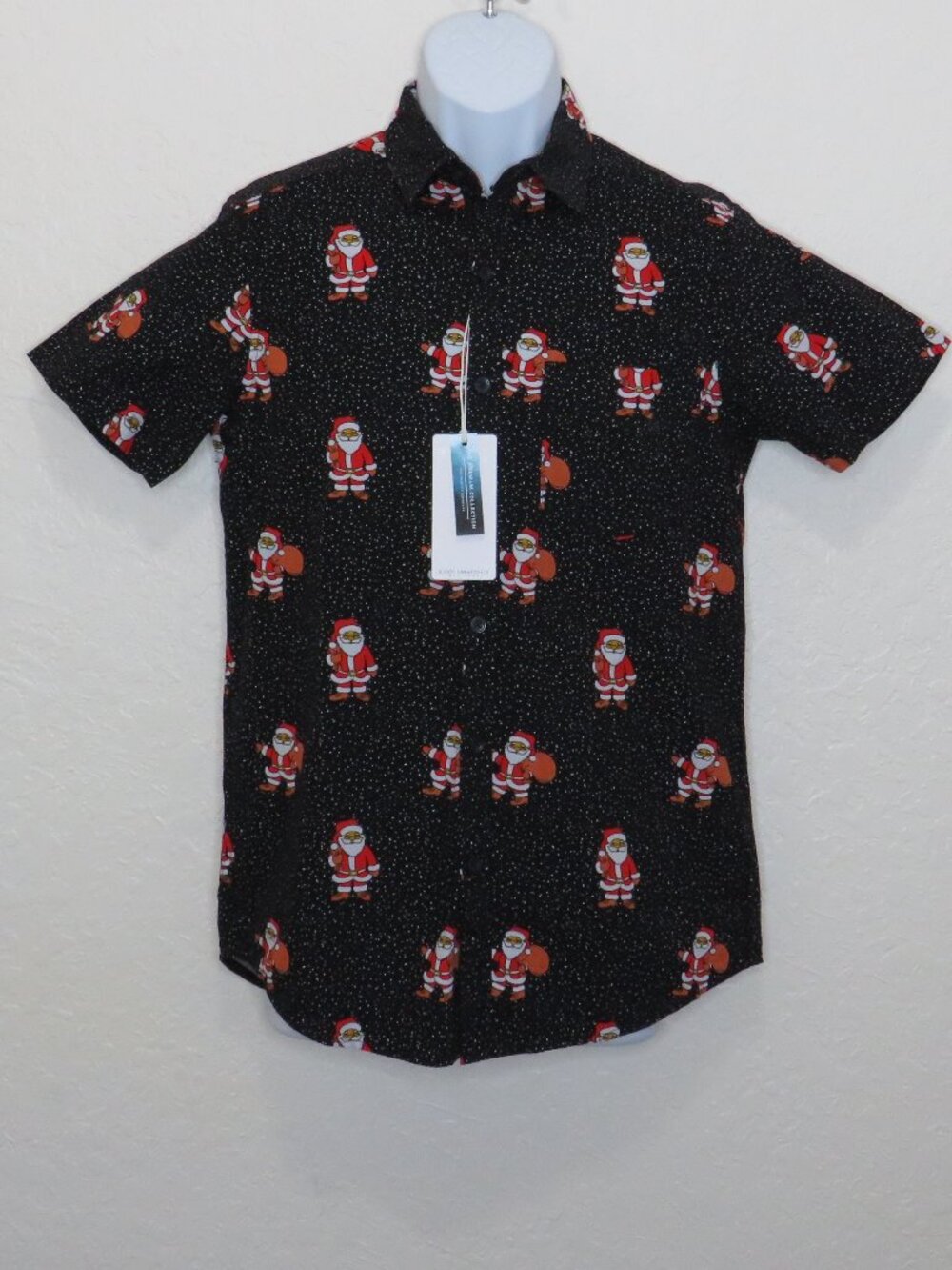 Rugby* Men's Short Sleeve Button Down Single Chest Pocket Holiday Shirt~ Small